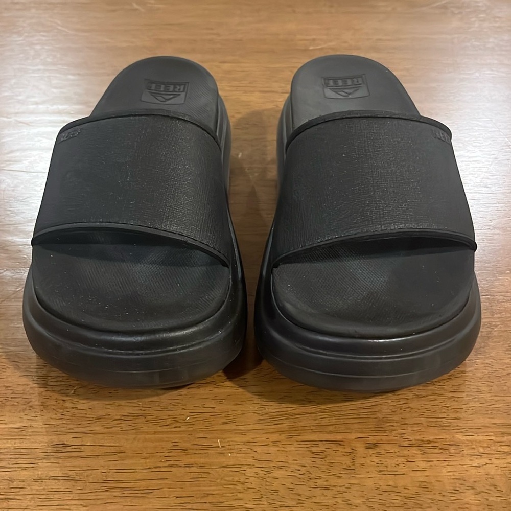 Reef Black Slide Sandals